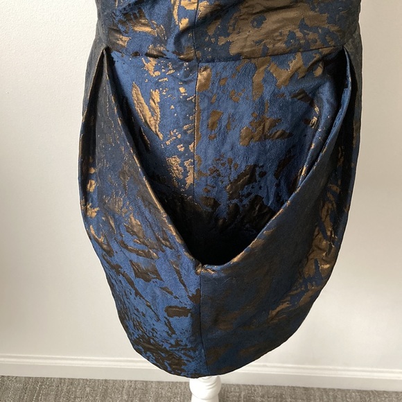 All Saint Spitalfields Navy Gold Dress - Picture 7 of 12